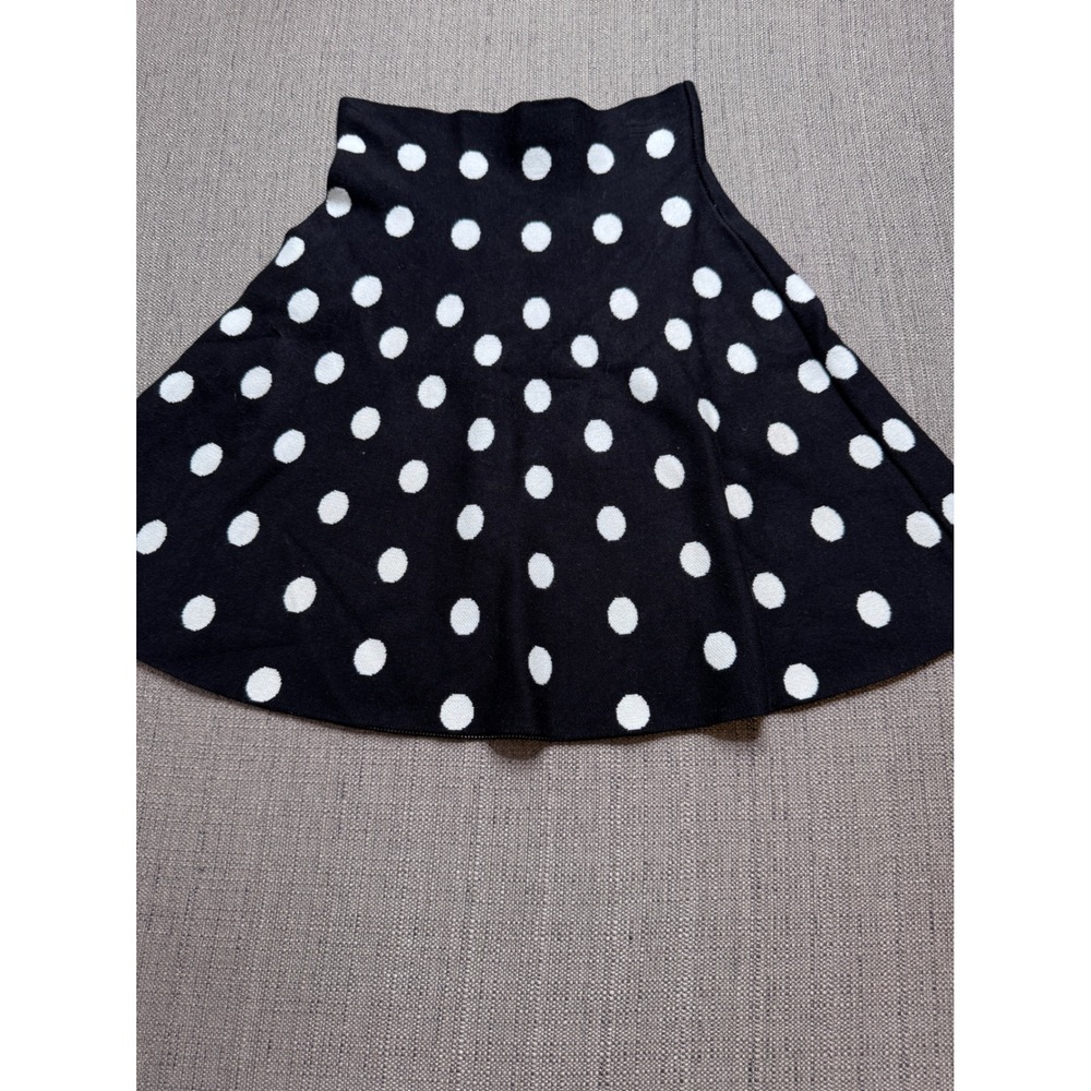 Classic Concepts Polka Dot Skater Skirt Black White Knit Mini SM-SUNSKM-E040 S